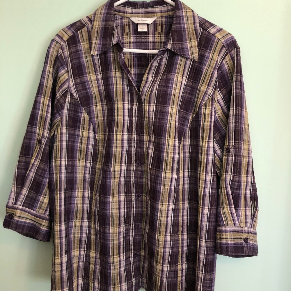 CJBanks plaid blouse